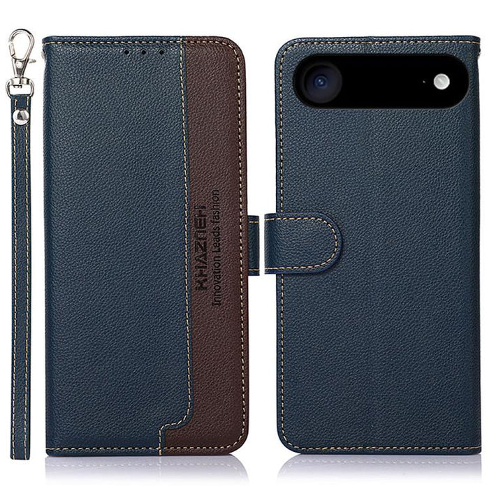 KHAZNEH Estuche para teléfono RFID de cuero con textura de litchi