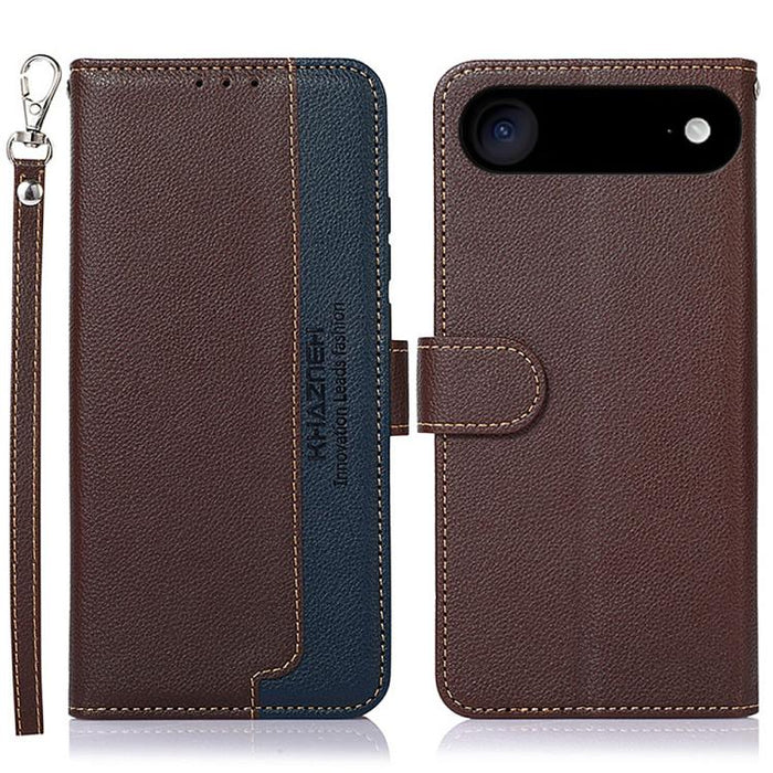 KHAZNEH Estuche para teléfono RFID de cuero con textura de litchi