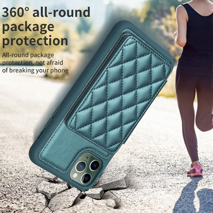 BF25 Estuche para teléfono con tarjetero cuadrado a cuadros, For iPhone 11 Pro Max, For iPhone 11, For iPhone 11 Pro, For iPhone X / XS, For iPhone XR, For iPhone XS Max, For iPhone 8 Plus / 7 Plus