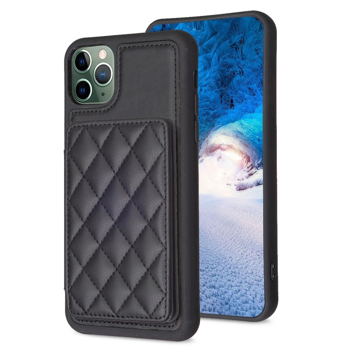 BF25 Estuche para teléfono con tarjetero cuadrado a cuadros, For iPhone 11 Pro Max, For iPhone 11, For iPhone 11 Pro, For iPhone X / XS, For iPhone XR, For iPhone XS Max, For iPhone 8 Plus / 7 Plus