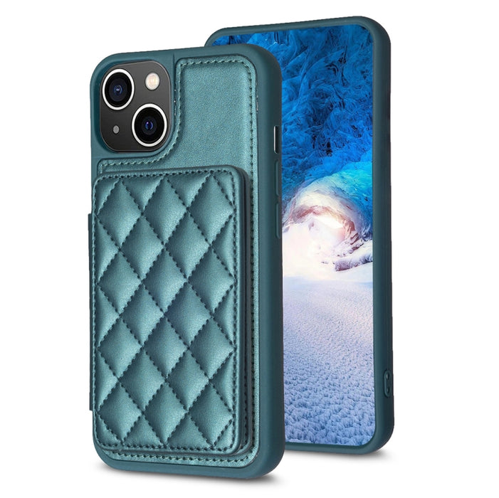 BF25 Estuche para teléfono con tarjetero cuadrado a cuadros, For iPhone 11 Pro Max, For iPhone 11, For iPhone 11 Pro, For iPhone X / XS, For iPhone XR, For iPhone XS Max, For iPhone 8 Plus / 7 Plus