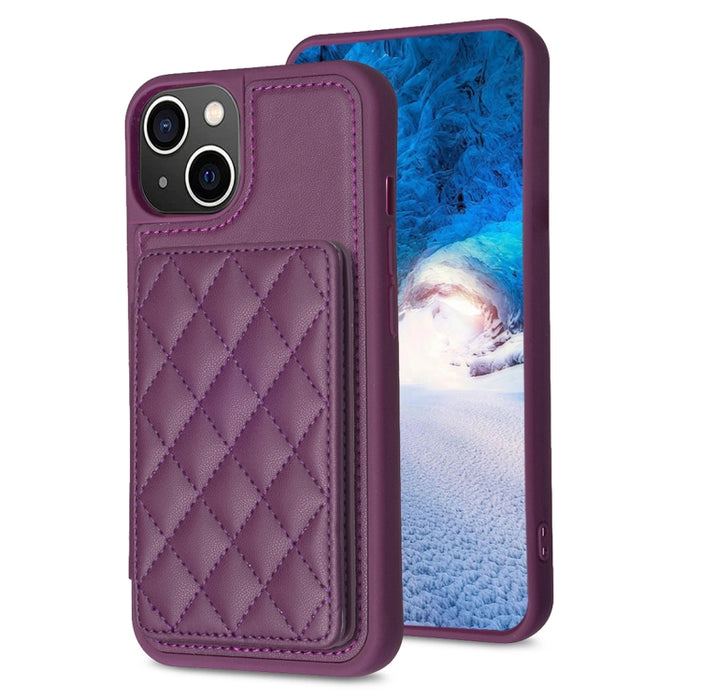 BF25 Estuche para teléfono con tarjetero cuadrado a cuadros, For iPhone 11 Pro Max, For iPhone 11, For iPhone 11 Pro, For iPhone X / XS, For iPhone XR, For iPhone XS Max, For iPhone 8 Plus / 7 Plus
