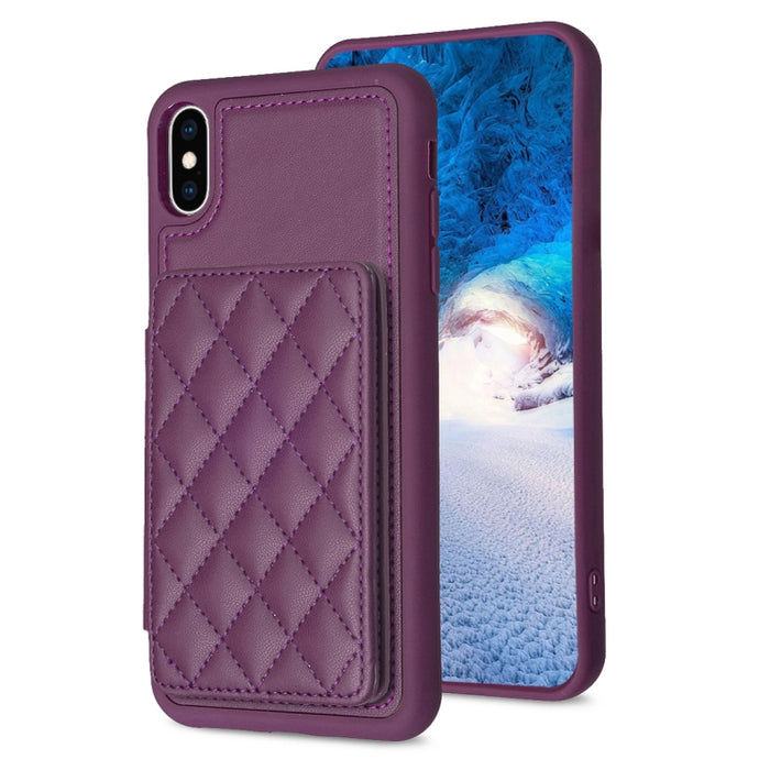 BF25 Estuche para teléfono con tarjetero cuadrado a cuadros, For iPhone 11 Pro Max, For iPhone 11, For iPhone 11 Pro, For iPhone X / XS, For iPhone XR, For iPhone XS Max, For iPhone 8 Plus / 7 Plus