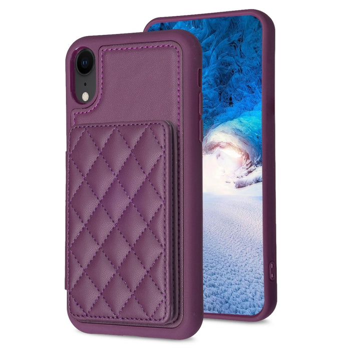 BF25 Estuche para teléfono con tarjetero cuadrado a cuadros, For iPhone 11 Pro Max, For iPhone 11, For iPhone 11 Pro, For iPhone X / XS, For iPhone XR, For iPhone XS Max, For iPhone 8 Plus / 7 Plus