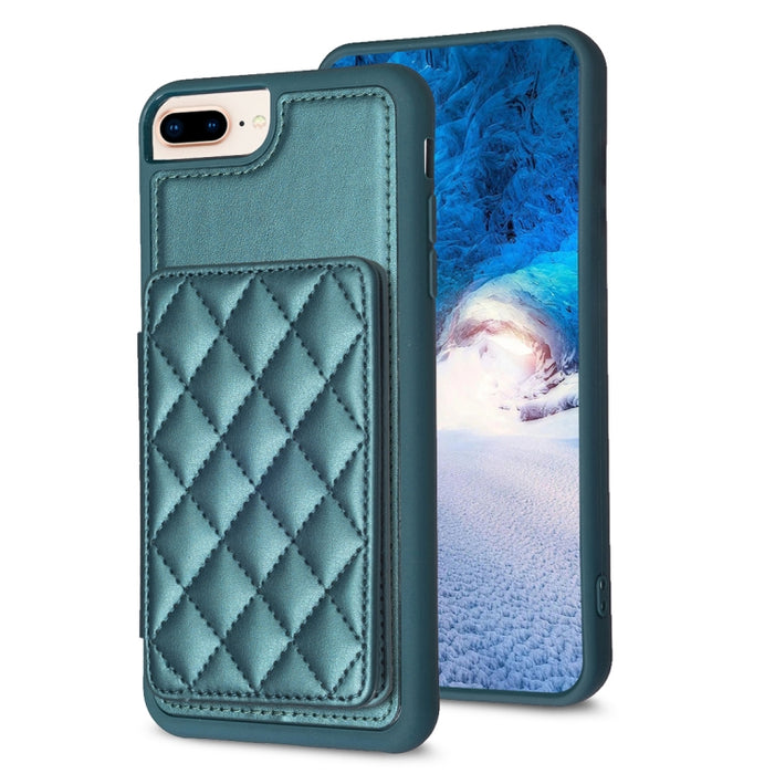 BF25 Estuche para teléfono con tarjetero cuadrado a cuadros, For iPhone 11 Pro Max, For iPhone 11, For iPhone 11 Pro, For iPhone X / XS, For iPhone XR, For iPhone XS Max, For iPhone 8 Plus / 7 Plus