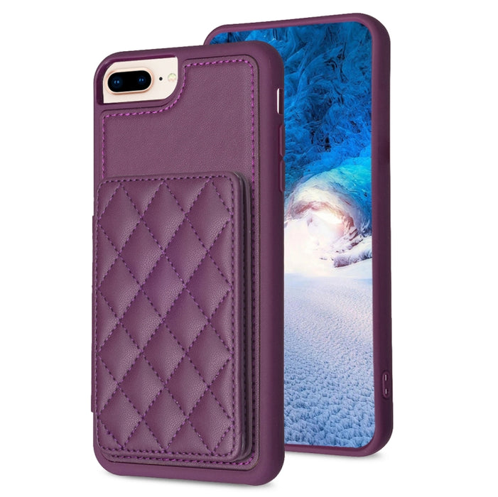 BF25 Estuche para teléfono con tarjetero cuadrado a cuadros, For iPhone 11 Pro Max, For iPhone 11, For iPhone 11 Pro, For iPhone X / XS, For iPhone XR, For iPhone XS Max, For iPhone 8 Plus / 7 Plus