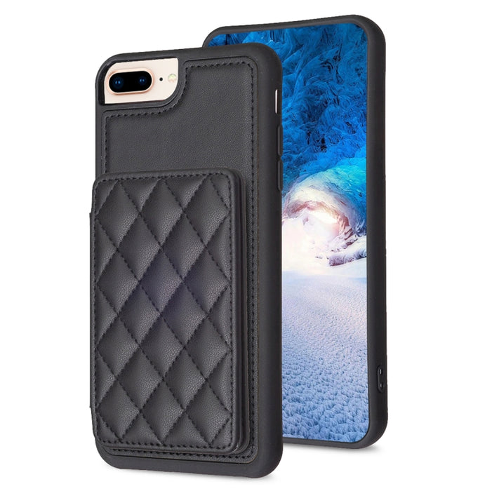 BF25 Estuche para teléfono con tarjetero cuadrado a cuadros, For iPhone 11 Pro Max, For iPhone 11, For iPhone 11 Pro, For iPhone X / XS, For iPhone XR, For iPhone XS Max, For iPhone 8 Plus / 7 Plus