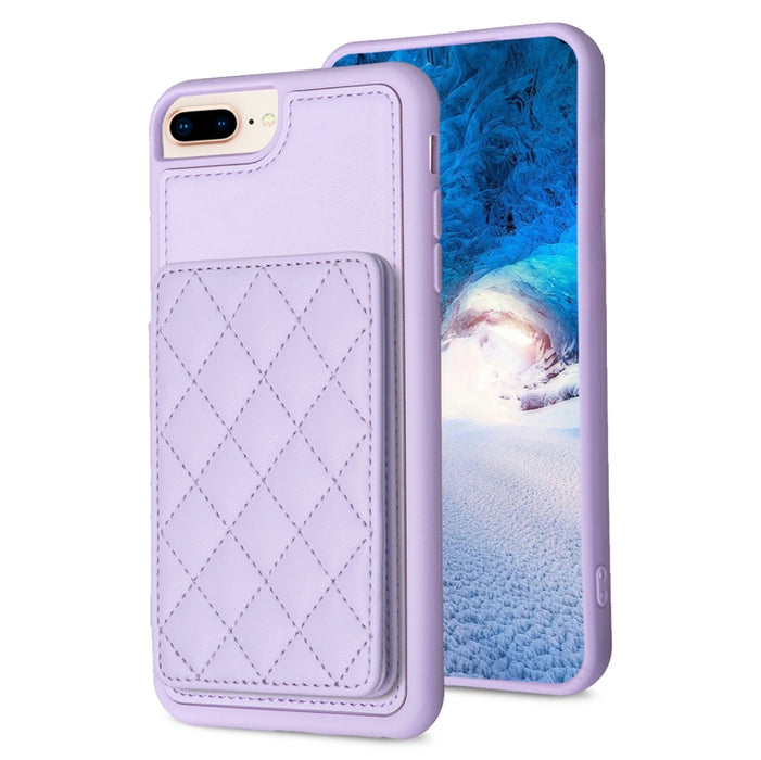 BF25 Estuche para teléfono con tarjetero cuadrado a cuadros, For iPhone 11 Pro Max, For iPhone 11, For iPhone 11 Pro, For iPhone X / XS, For iPhone XR, For iPhone XS Max, For iPhone 8 Plus / 7 Plus