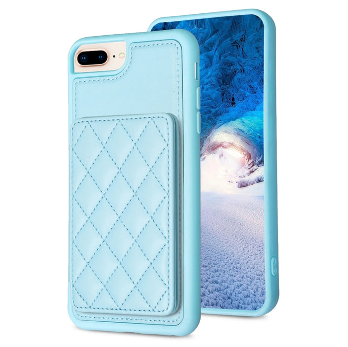 BF25 Estuche para teléfono con tarjetero cuadrado a cuadros, For iPhone 11 Pro Max, For iPhone 11, For iPhone 11 Pro, For iPhone X / XS, For iPhone XR, For iPhone XS Max, For iPhone 8 Plus / 7 Plus