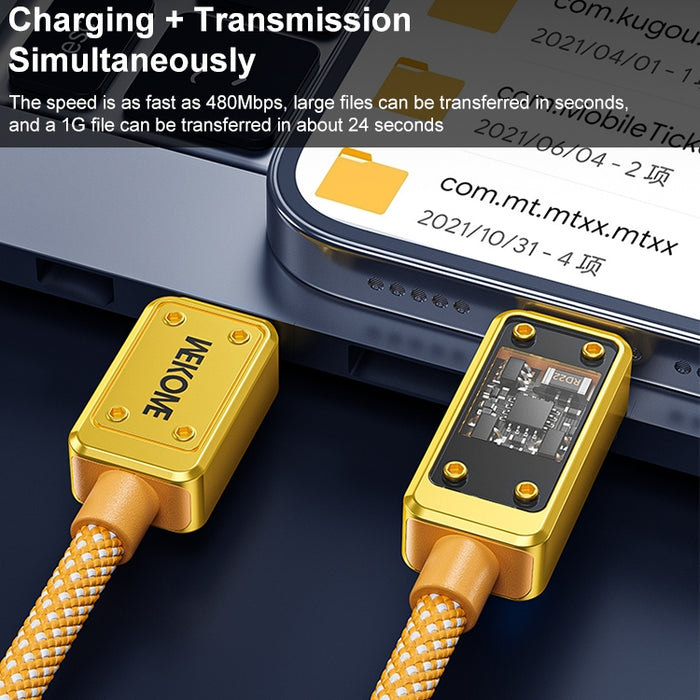 WK WDC-08 PD 20W USB-C/Type-C a cable de datos de pantalla digital de 8 pines, longitud: 1 m, WDC-08