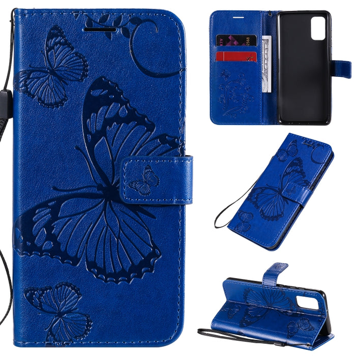 Estuche de cuero con tapa horizontal con estampado de mariposas en 3D con soporte, ranura para tarjeta y billetera, For Samsung Galaxy A41, For Samsung Galaxy A51 5G, For Samsung Galaxy A71 5G, For Huawei Nova 7, For Huawei Nova 7 Pro                  ...