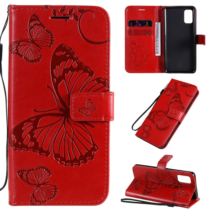 Estuche de cuero con tapa horizontal con estampado de mariposas en 3D con soporte, ranura para tarjeta y billetera, For Samsung Galaxy A41, For Samsung Galaxy A51 5G, For Samsung Galaxy A71 5G, For Huawei Nova 7, For Huawei Nova 7 Pro                  ...