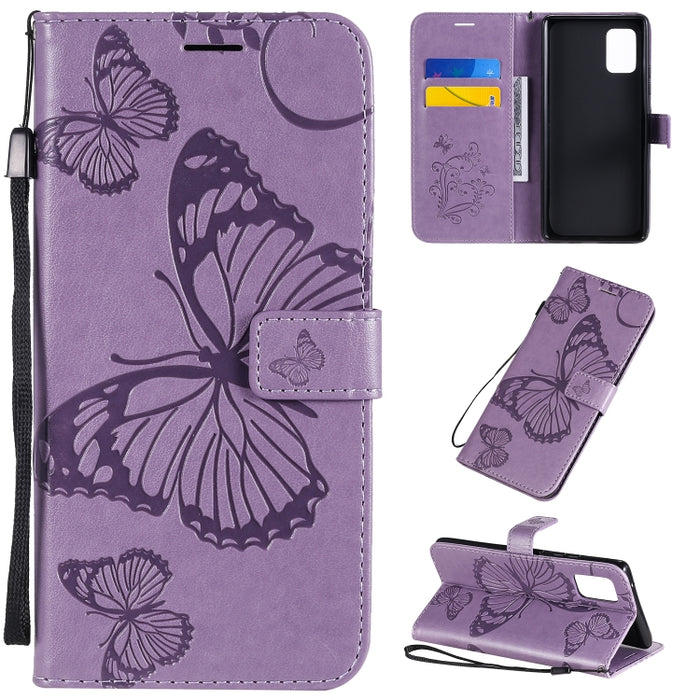 Estuche de cuero con tapa horizontal con estampado de mariposas en 3D con soporte, ranura para tarjeta y billetera, For Samsung Galaxy A41, For Samsung Galaxy A51 5G, For Samsung Galaxy A71 5G, For Huawei Nova 7, For Huawei Nova 7 Pro                  ...