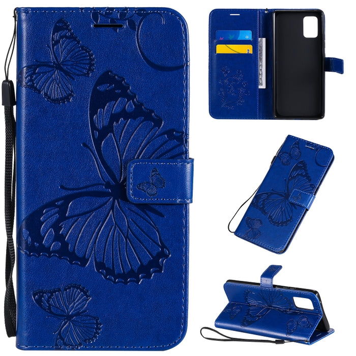 Estuche de cuero con tapa horizontal con estampado de mariposas en 3D con soporte, ranura para tarjeta y billetera, For Samsung Galaxy A41, For Samsung Galaxy A51 5G, For Samsung Galaxy A71 5G, For Huawei Nova 7, For Huawei Nova 7 Pro                  ...