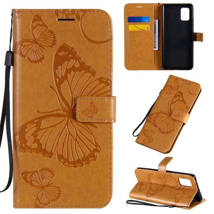 Estuche de cuero con tapa horizontal con estampado de mariposas en 3D con soporte, ranura para tarjeta y billetera, For Samsung Galaxy A41, For Samsung Galaxy A51 5G, For Samsung Galaxy A71 5G, For Huawei Nova 7, For Huawei Nova 7 Pro                  ...