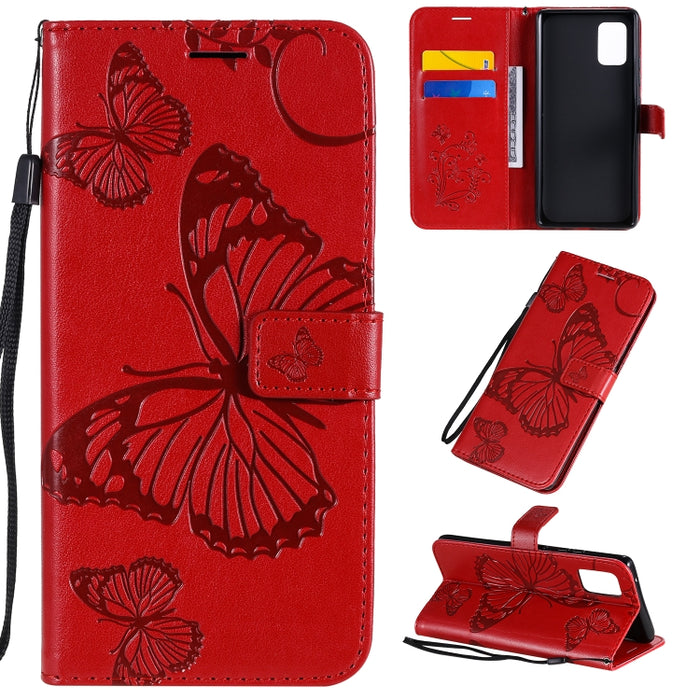 Estuche de cuero con tapa horizontal con estampado de mariposas en 3D con soporte, ranura para tarjeta y billetera, For Samsung Galaxy A41, For Samsung Galaxy A51 5G, For Samsung Galaxy A71 5G, For Huawei Nova 7, For Huawei Nova 7 Pro                  ...