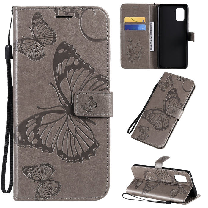 Estuche de cuero con tapa horizontal con estampado de mariposas en 3D con soporte, ranura para tarjeta y billetera, For Samsung Galaxy A41, For Samsung Galaxy A51 5G, For Samsung Galaxy A71 5G, For Huawei Nova 7, For Huawei Nova 7 Pro                  ...