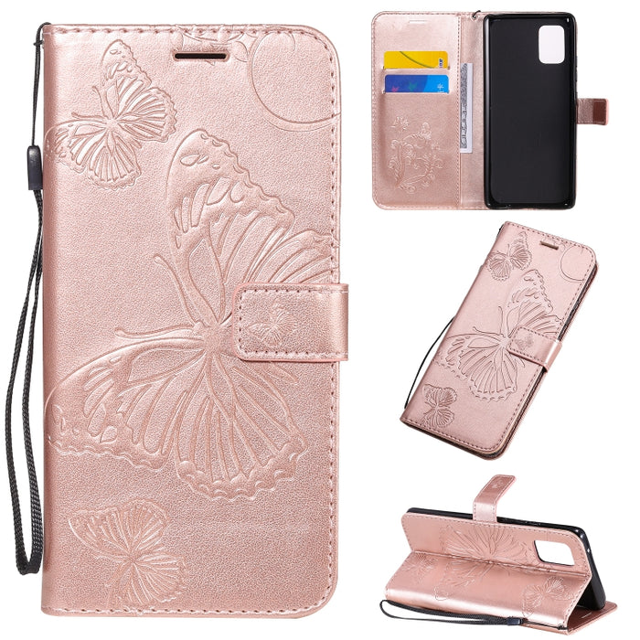 Estuche de cuero con tapa horizontal con estampado de mariposas en 3D con soporte, ranura para tarjeta y billetera, For Samsung Galaxy A41, For Samsung Galaxy A51 5G, For Samsung Galaxy A71 5G, For Huawei Nova 7, For Huawei Nova 7 Pro                  ...