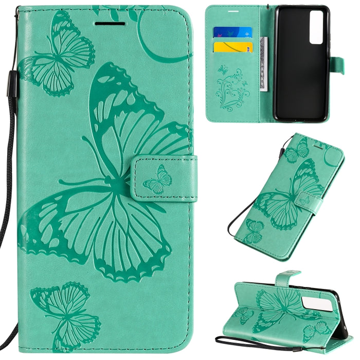 Estuche de cuero con tapa horizontal con estampado de mariposas en 3D con soporte, ranura para tarjeta y billetera, For Samsung Galaxy A41, For Samsung Galaxy A51 5G, For Samsung Galaxy A71 5G, For Huawei Nova 7, For Huawei Nova 7 Pro                  ...
