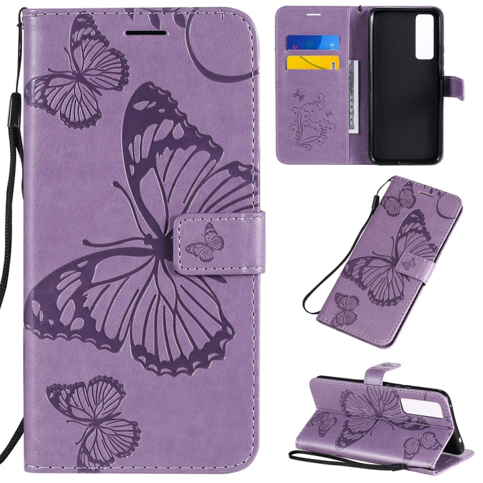 Estuche de cuero con tapa horizontal con estampado de mariposas en 3D con soporte, ranura para tarjeta y billetera, For Samsung Galaxy A41, For Samsung Galaxy A51 5G, For Samsung Galaxy A71 5G, For Huawei Nova 7, For Huawei Nova 7 Pro                  ...