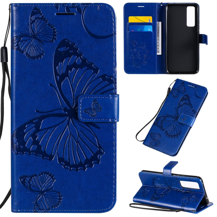 Estuche de cuero con tapa horizontal con estampado de mariposas en 3D con soporte, ranura para tarjeta y billetera, For Samsung Galaxy A41, For Samsung Galaxy A51 5G, For Samsung Galaxy A71 5G, For Huawei Nova 7, For Huawei Nova 7 Pro                  ...