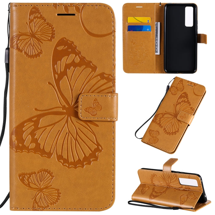 Estuche de cuero con tapa horizontal con estampado de mariposas en 3D con soporte, ranura para tarjeta y billetera, For Samsung Galaxy A41, For Samsung Galaxy A51 5G, For Samsung Galaxy A71 5G, For Huawei Nova 7, For Huawei Nova 7 Pro                  ...