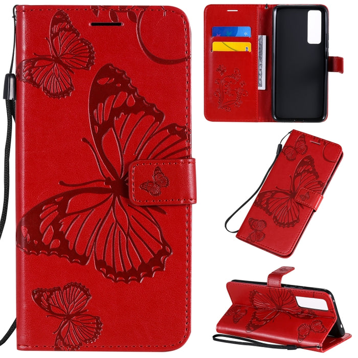 Estuche de cuero con tapa horizontal con estampado de mariposas en 3D con soporte, ranura para tarjeta y billetera, For Samsung Galaxy A41, For Samsung Galaxy A51 5G, For Samsung Galaxy A71 5G, For Huawei Nova 7, For Huawei Nova 7 Pro                  ...