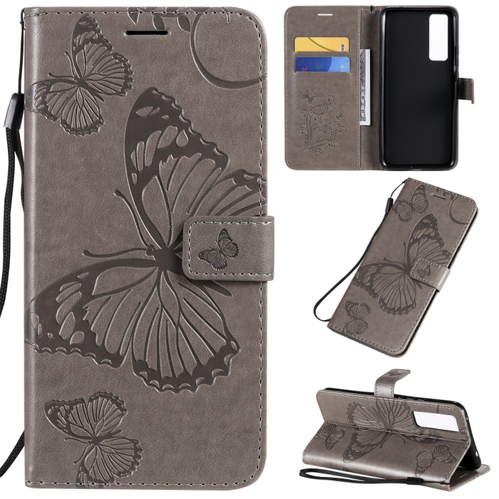Estuche de cuero con tapa horizontal con estampado de mariposas en 3D con soporte, ranura para tarjeta y billetera, For Samsung Galaxy A41, For Samsung Galaxy A51 5G, For Samsung Galaxy A71 5G, For Huawei Nova 7, For Huawei Nova 7 Pro                  ...