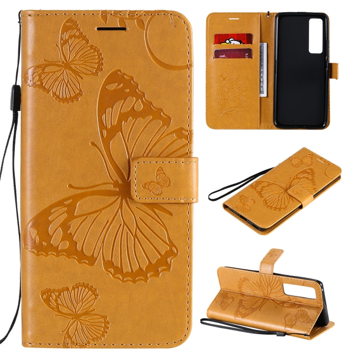 Estuche de cuero con tapa horizontal con estampado de mariposas en 3D con soporte, ranura para tarjeta y billetera, For Samsung Galaxy A41, For Samsung Galaxy A51 5G, For Samsung Galaxy A71 5G, For Huawei Nova 7, For Huawei Nova 7 Pro                  ...
