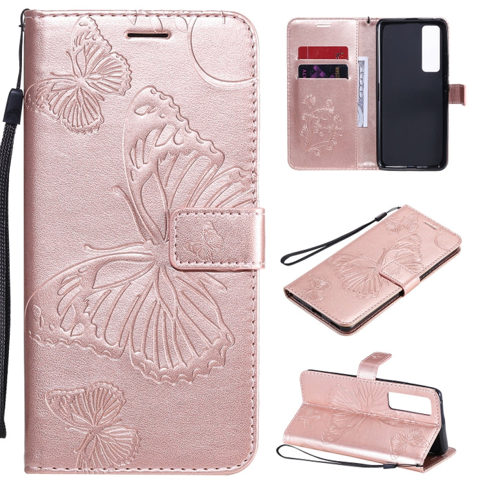 Estuche de cuero con tapa horizontal con estampado de mariposas en 3D con soporte, ranura para tarjeta y billetera, For Samsung Galaxy A41, For Samsung Galaxy A51 5G, For Samsung Galaxy A71 5G, For Huawei Nova 7, For Huawei Nova 7 Pro                  ...