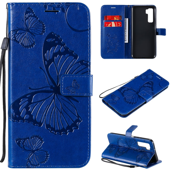 Estuche de cuero con tapa horizontal con estampado de mariposas en 3D con soporte, ranura para tarjeta y billetera, For Samsung Galaxy A41, For Samsung Galaxy A51 5G, For Samsung Galaxy A71 5G, For Huawei Nova 7, For Huawei Nova 7 Pro                  ...