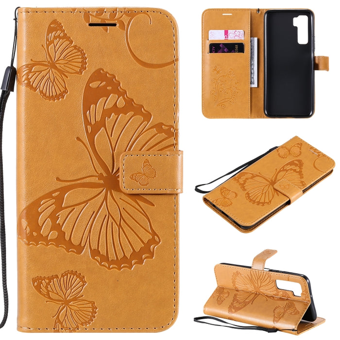 Estuche de cuero con tapa horizontal con estampado de mariposas en 3D con soporte, ranura para tarjeta y billetera, For Samsung Galaxy A41, For Samsung Galaxy A51 5G, For Samsung Galaxy A71 5G, For Huawei Nova 7, For Huawei Nova 7 Pro                  ...