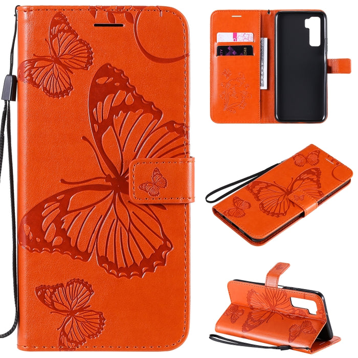 Estuche de cuero con tapa horizontal con estampado de mariposas en 3D con soporte, ranura para tarjeta y billetera, For Samsung Galaxy A41, For Samsung Galaxy A51 5G, For Samsung Galaxy A71 5G, For Huawei Nova 7, For Huawei Nova 7 Pro                  ...