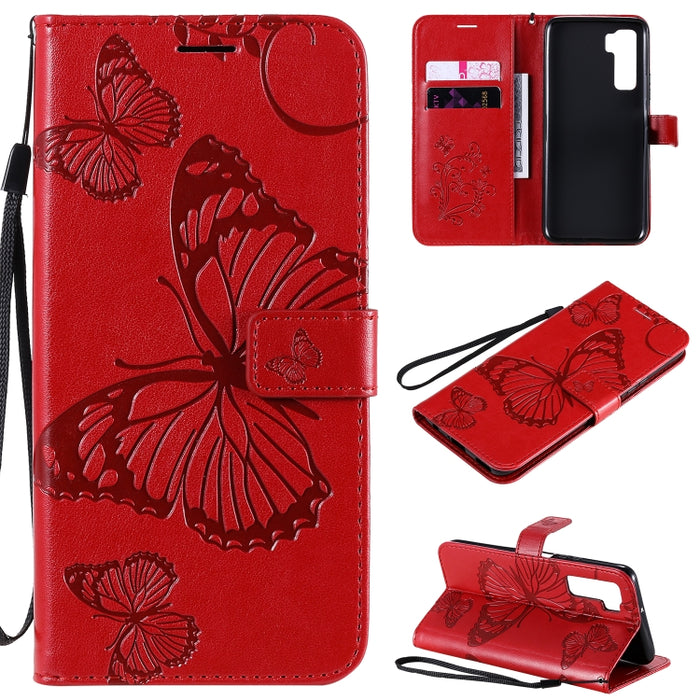 Estuche de cuero con tapa horizontal con estampado de mariposas en 3D con soporte, ranura para tarjeta y billetera, For Samsung Galaxy A41, For Samsung Galaxy A51 5G, For Samsung Galaxy A71 5G, For Huawei Nova 7, For Huawei Nova 7 Pro                  ...
