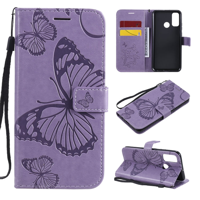 Estuche de cuero con tapa horizontal con estampado de mariposas en 3D con soporte, ranura para tarjeta y billetera, For Samsung Galaxy A41, For Samsung Galaxy A51 5G, For Samsung Galaxy A71 5G, For Huawei Nova 7, For Huawei Nova 7 Pro                  ...