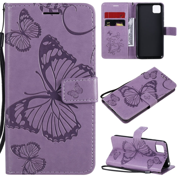 Estuche de cuero con tapa horizontal con estampado de mariposas en 3D con soporte, ranura para tarjeta y billetera, For Samsung Galaxy A41, For Samsung Galaxy A51 5G, For Samsung Galaxy A71 5G, For Huawei Nova 7, For Huawei Nova 7 Pro                  ...