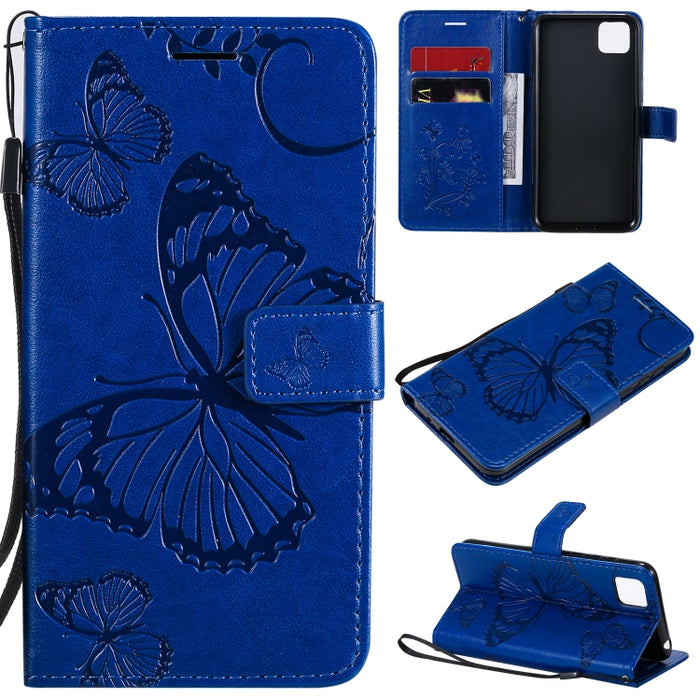 Estuche de cuero con tapa horizontal con estampado de mariposas en 3D con soporte, ranura para tarjeta y billetera, For Samsung Galaxy A41, For Samsung Galaxy A51 5G, For Samsung Galaxy A71 5G, For Huawei Nova 7, For Huawei Nova 7 Pro                  ...