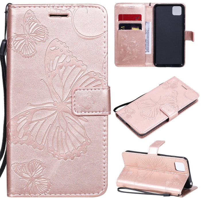 Estuche de cuero con tapa horizontal con estampado de mariposas en 3D con soporte, ranura para tarjeta y billetera, For Samsung Galaxy A41, For Samsung Galaxy A51 5G, For Samsung Galaxy A71 5G, For Huawei Nova 7, For Huawei Nova 7 Pro                  ...