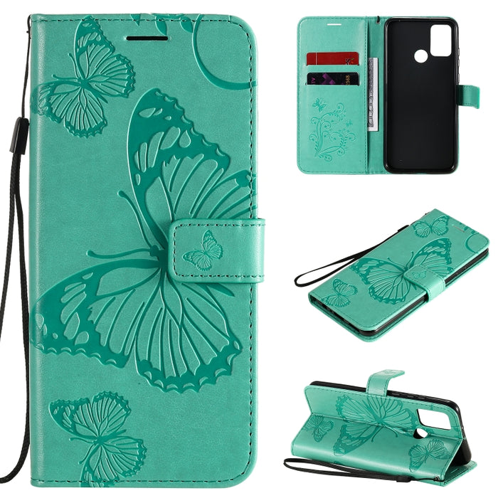Estuche de cuero con tapa horizontal con estampado de mariposas en 3D con soporte, ranura para tarjeta y billetera, For Samsung Galaxy A41, For Samsung Galaxy A51 5G, For Samsung Galaxy A71 5G, For Huawei Nova 7, For Huawei Nova 7 Pro                  ...