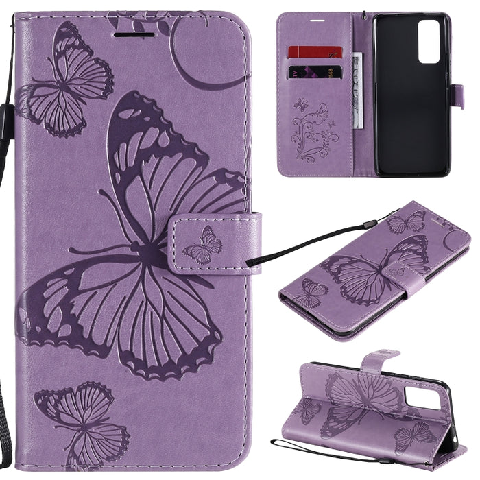 Estuche de cuero con tapa horizontal con estampado de mariposas en 3D con soporte, ranura para tarjeta y billetera, For Samsung Galaxy A41, For Samsung Galaxy A51 5G, For Samsung Galaxy A71 5G, For Huawei Nova 7, For Huawei Nova 7 Pro                  ...