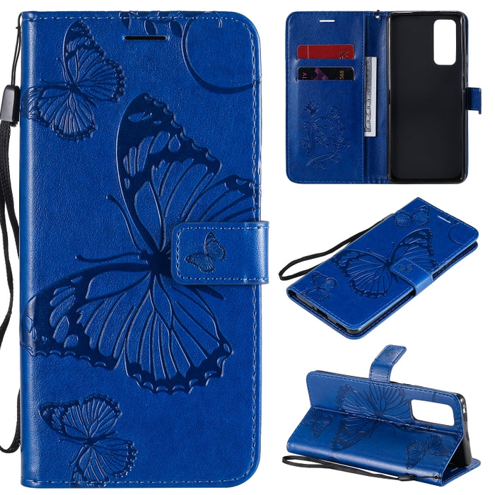 Estuche de cuero con tapa horizontal con estampado de mariposas en 3D con soporte, ranura para tarjeta y billetera, For Samsung Galaxy A41, For Samsung Galaxy A51 5G, For Samsung Galaxy A71 5G, For Huawei Nova 7, For Huawei Nova 7 Pro                  ...