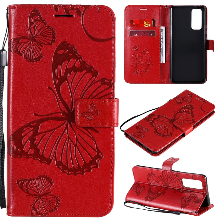 Estuche de cuero con tapa horizontal con estampado de mariposas en 3D con soporte, ranura para tarjeta y billetera, For Samsung Galaxy A41, For Samsung Galaxy A51 5G, For Samsung Galaxy A71 5G, For Huawei Nova 7, For Huawei Nova 7 Pro                  ...