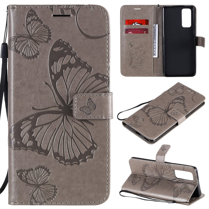 Estuche de cuero con tapa horizontal con estampado de mariposas en 3D con soporte, ranura para tarjeta y billetera, For Samsung Galaxy A41, For Samsung Galaxy A51 5G, For Samsung Galaxy A71 5G, For Huawei Nova 7, For Huawei Nova 7 Pro                  ...