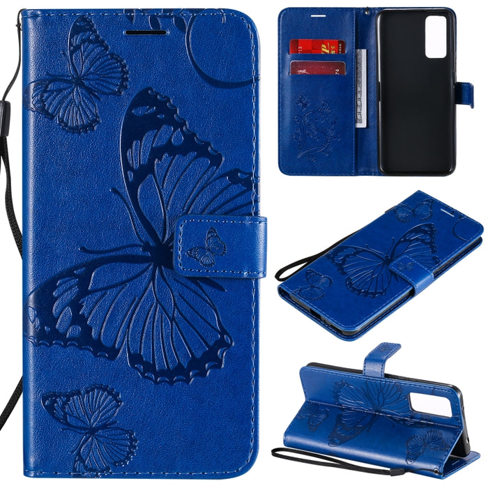Estuche de cuero con tapa horizontal con estampado de mariposas en 3D con soporte, ranura para tarjeta y billetera, For Huawei Honor 30, For Huawei Honor Play 4T Pro