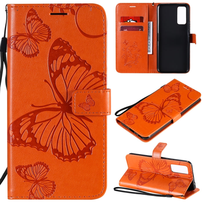Estuche de cuero con tapa horizontal con estampado de mariposas en 3D con soporte, ranura para tarjeta y billetera, For Huawei Honor 30, For Huawei Honor Play 4T Pro