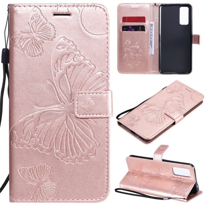 Estuche de cuero con tapa horizontal con estampado de mariposas en 3D con soporte, ranura para tarjeta y billetera, For Huawei Honor 30, For Huawei Honor Play 4T Pro
