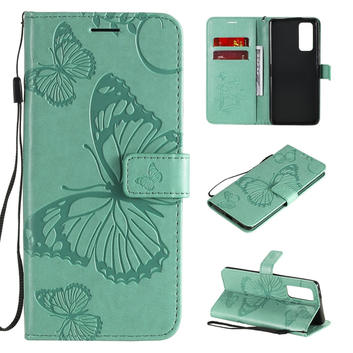 Estuche de cuero con tapa horizontal con estampado de mariposas en 3D con soporte, ranura para tarjeta y billetera, For Huawei Honor 30, For Huawei Honor Play 4T Pro