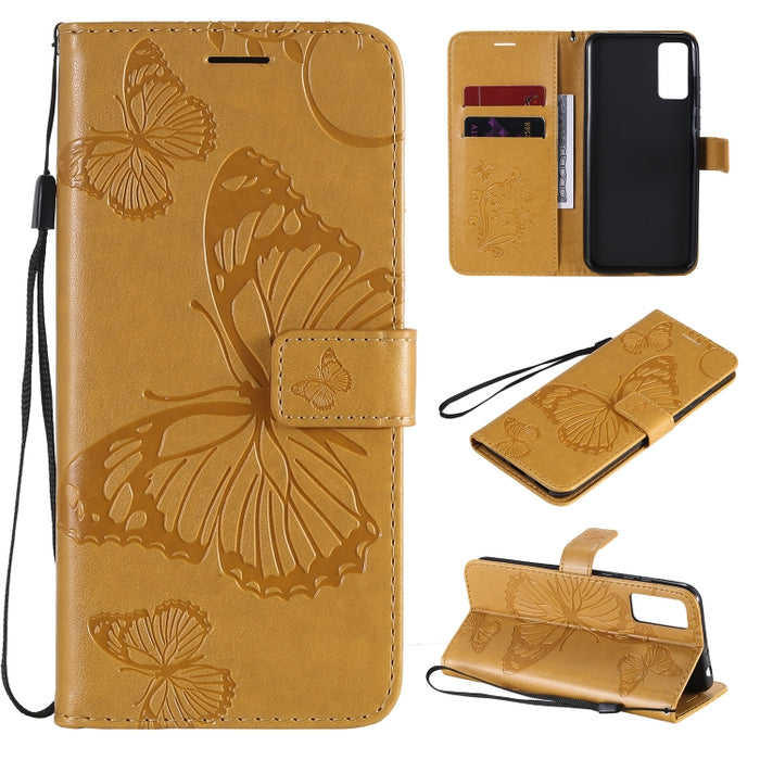 Estuche de cuero con tapa horizontal con estampado de mariposas en 3D con soporte, ranura para tarjeta y billetera, For Huawei Honor 30, For Huawei Honor Play 4T Pro