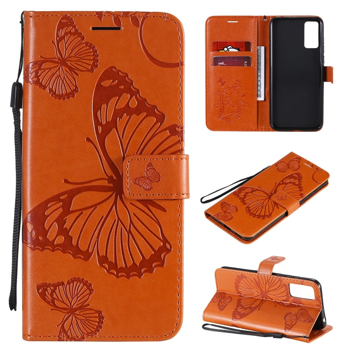 Estuche de cuero con tapa horizontal con estampado de mariposas en 3D con soporte, ranura para tarjeta y billetera, For Huawei Honor 30, For Huawei Honor Play 4T Pro