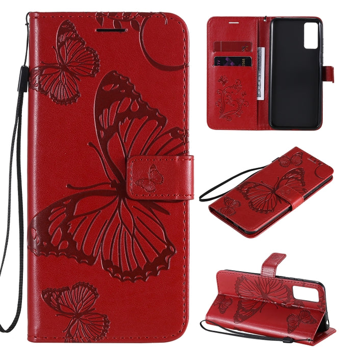 Estuche de cuero con tapa horizontal con estampado de mariposas en 3D con soporte, ranura para tarjeta y billetera, For Huawei Honor 30, For Huawei Honor Play 4T Pro